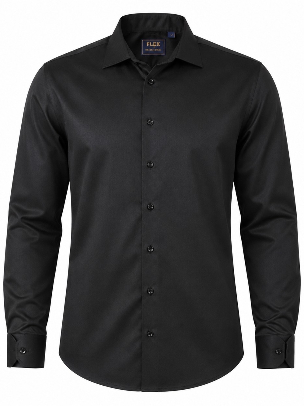 Flex Men's Luxury Collection Long Sleeve Button Down Shirt Black Size L